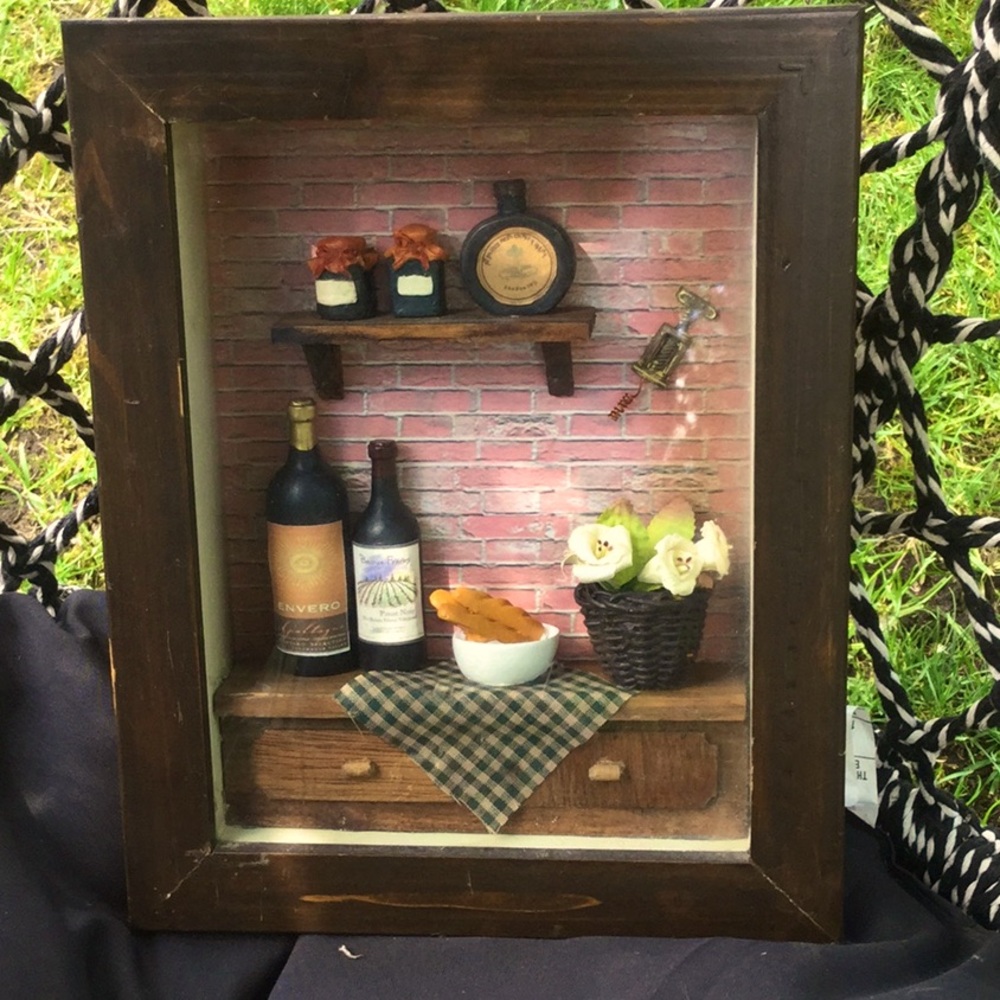 Tuscan vintage shadow box Italian primitive collector pizzeria garden winery
